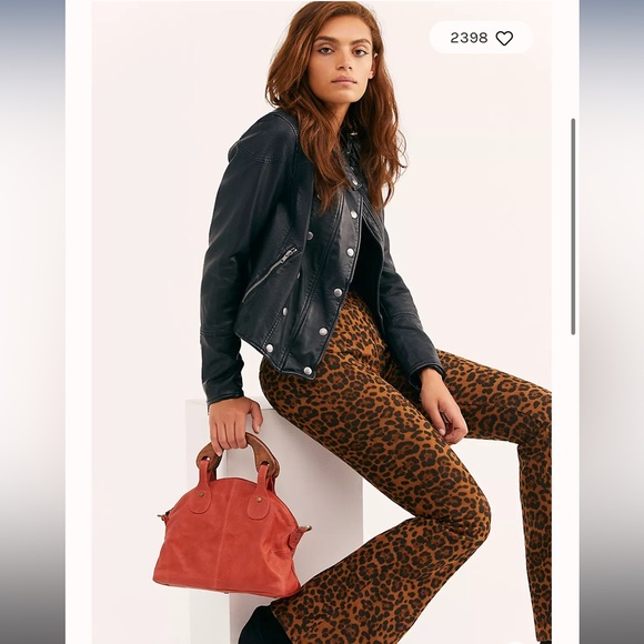 Free People Orange Mini Willow Leather Tote - Picture 1 of 6